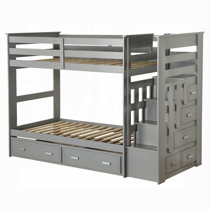 Allentown Twin-Twin Bunk Bed With Trundle and Storage - 3 Bros Warehouse