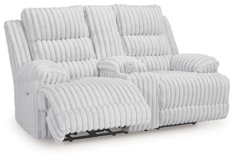 Rhines Falls Power Reclining Loveseat with Console - 3 Bros Warehouse
