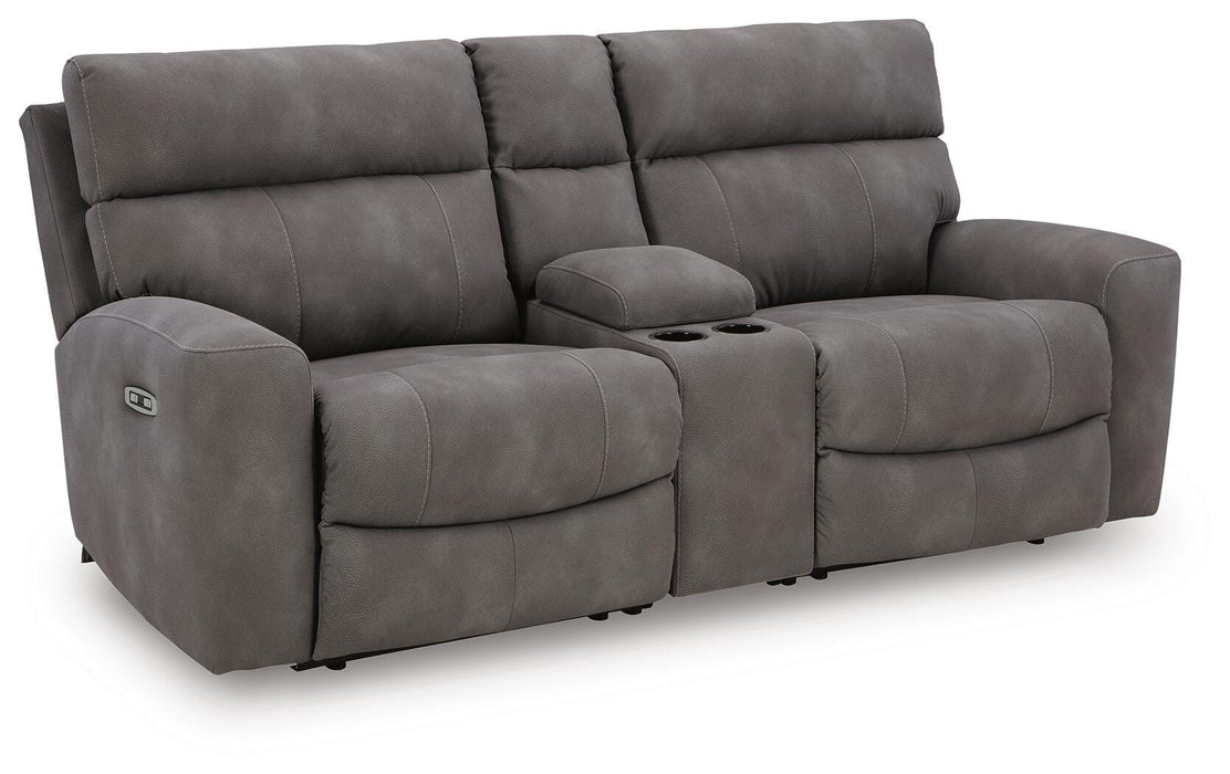 Next-Gen DuraPella Power Reclining Sectional Loveseat with Console - 3 Bros Warehouse