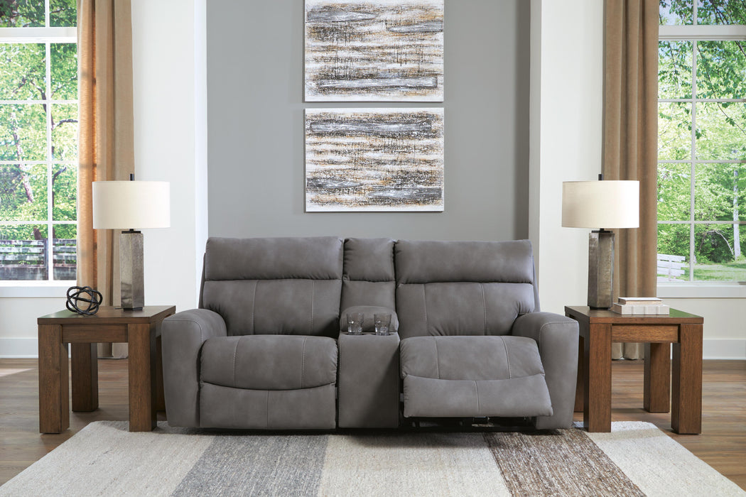 Next-Gen DuraPella Power Reclining Sectional Loveseat with Console - 3 Bros Warehouse