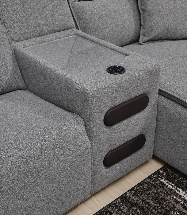 Modmax II Power Reclining Sectional with Audio Consoles - 3 Bros Warehouse
