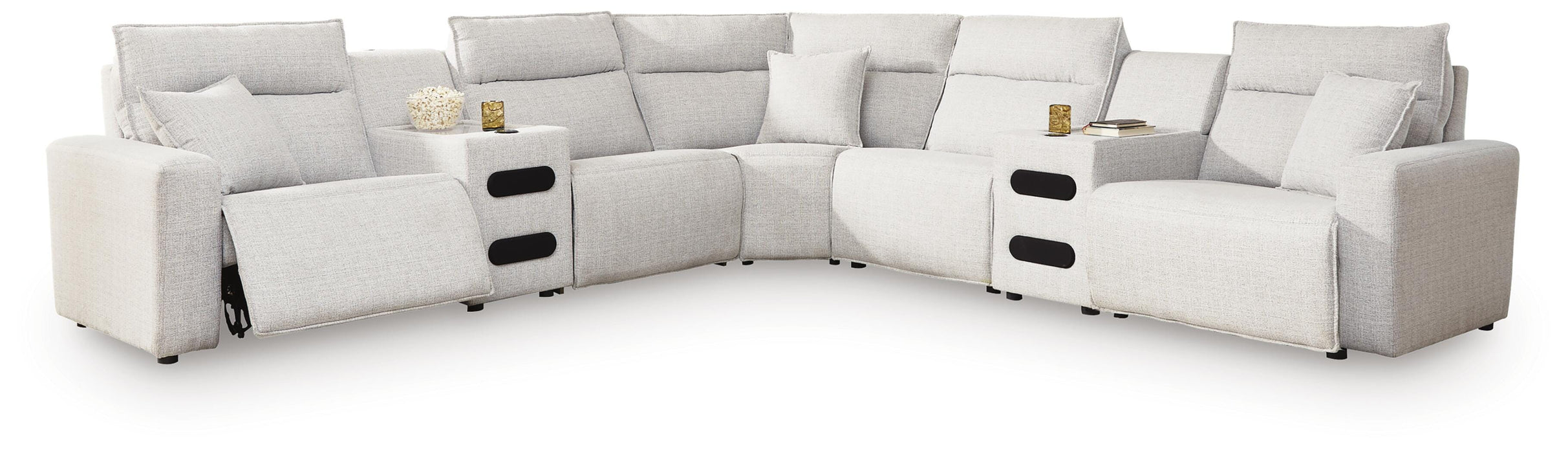 Modmax II Power Reclining Sectional with Audio Consoles - 3 Bros Warehouse