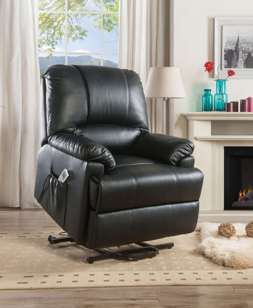 Ixora Black PU Recliner w/Power Lift & Massage - 3 Bros Warehouse