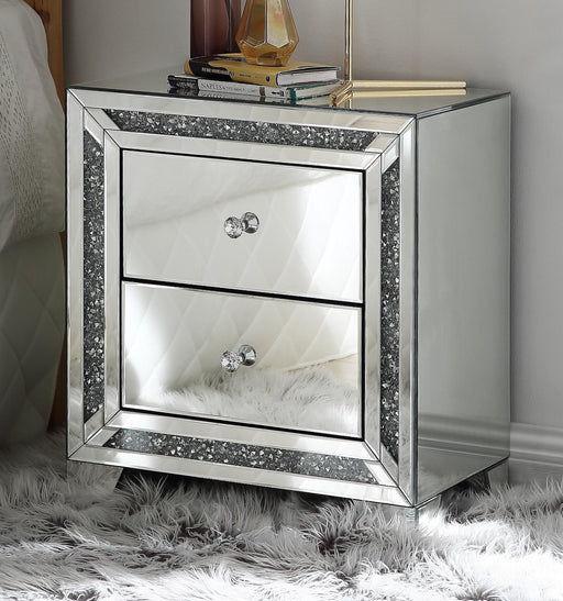 Noralie Mirrored & Faux Diamonds Accent Table - 3 Bros Warehouse