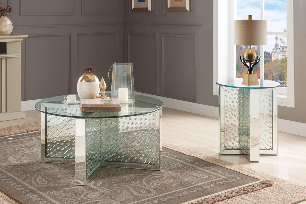 Nysa Mirrored & Faux Crystals Coffee Table - 3 Bros Warehouse