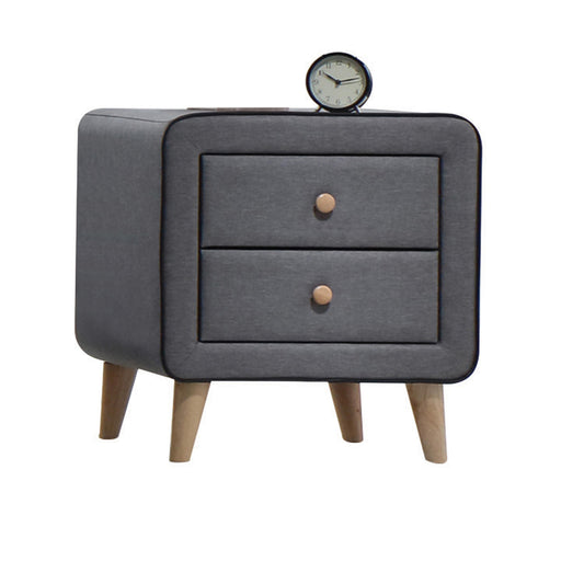 Valda Light Gray Fabric Nightstand image