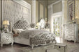 Versailles Vintage Gray PU & Bone White Queen Bed - 3 Bros Warehouse