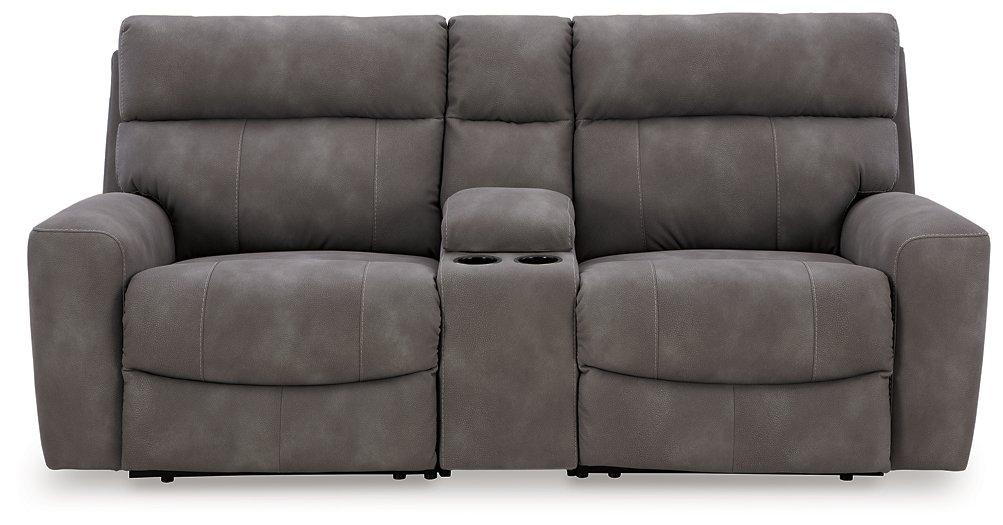 Next-Gen DuraPella Power Reclining Sectional Loveseat with Console - 3 Bros Warehouse