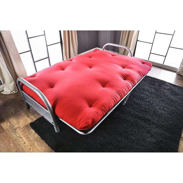 Aksel Black/Red Futon Mattress, Black, Red & Gray - 3 Bros Warehouse