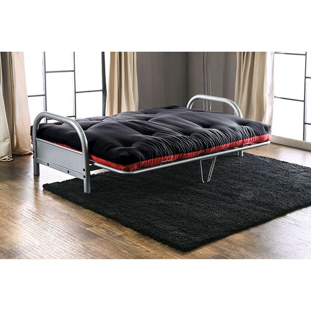 Aksel Black/Red Futon Mattress, Black, Red & Gray - 3 Bros Warehouse