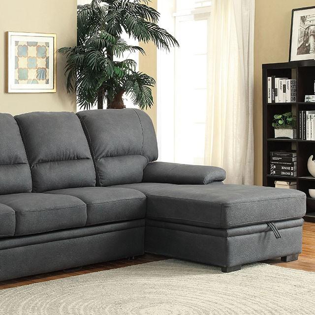 ALCESTER Brown & Gray Sectional w/ Sleeper, Ash - 3 Bros Warehouse