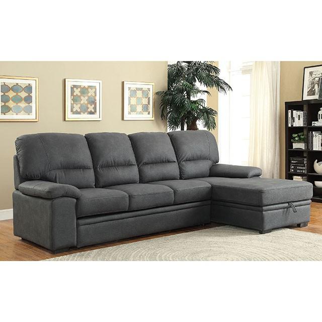 ALCESTER Brown & Gray Sectional w/ Sleeper, Ash - 3 Bros Warehouse
