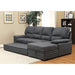 ALCESTER Brown & Gray Sectional w/ Sleeper, Ash - 3 Bros Warehouse