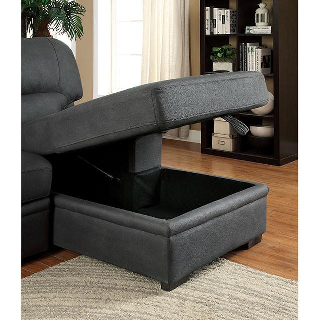 ALCESTER Brown & Gray Sectional w/ Sleeper, Ash - 3 Bros Warehouse