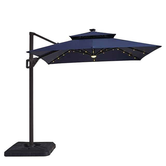Xico 8 Ft Square Umbrella w/ Double Top w/ LED Light + 37" Large Base - 3 Bros Warehouse