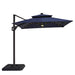 Xico 8 Ft Square Umbrella w/ Double Top w/ LED Light + 37" Large Base - 3 Bros Warehouse