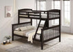 Brookings Twin/Full Bunk Bed White, Brown & Black - 3 Bros Warehouse