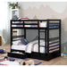 California Iv Black, Walnut, Gray, & White Twin/Twin Bunk Bed - 3 Bros Warehouse