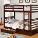 California Iv Black, Walnut, Gray, & White Twin/Twin Bunk Bed - 3 Bros Warehouse