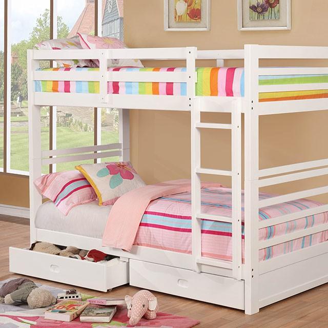 California Iv Black, Walnut, Gray, & White Twin/Twin Bunk Bed - 3 Bros Warehouse