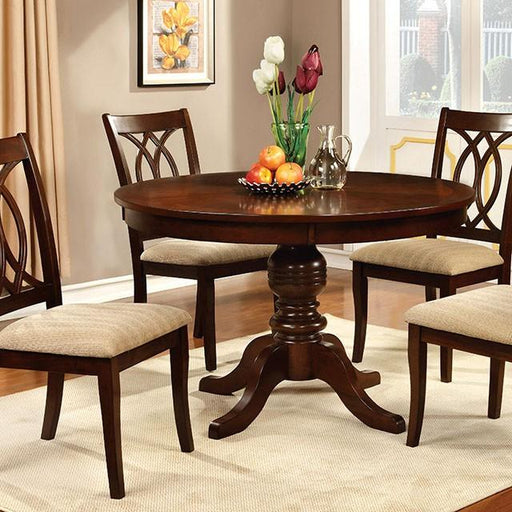 Carlisle Brown Cherry Round Dining Table - 3 Bros Warehouse