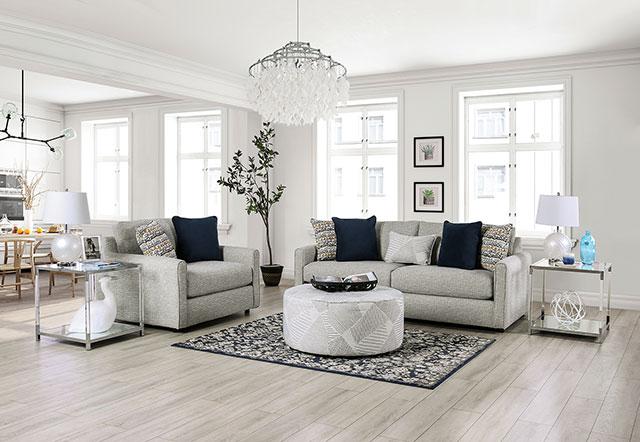 CHANCERY Sofa, Gray/Navy - 3 Bros Warehouse