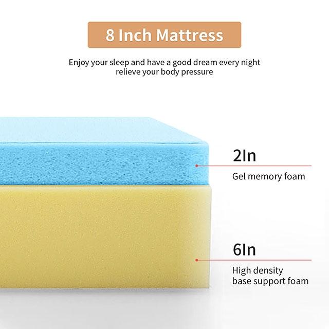 Artemisia 8" Cal. King, E.King, Full, & Queen Memory Foam Mattress - 3 Bros Warehouse
