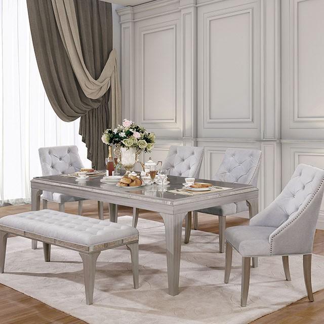 DIOCLES Silver/Gray Dining Table - 3 Bros Warehouse