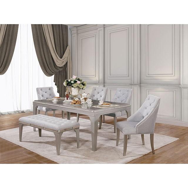 DIOCLES Silver/Gray Dining Table - 3 Bros Warehouse