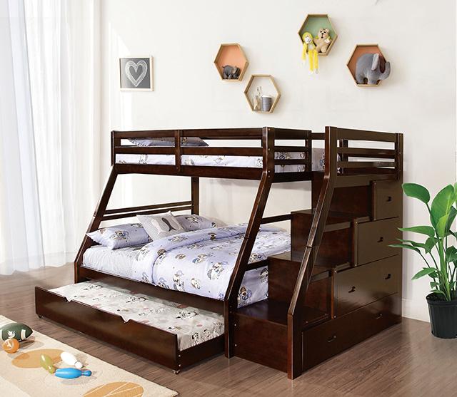 Ellington Twin/Full Bunk Bed White & Espresso - 3 Bros Warehouse
