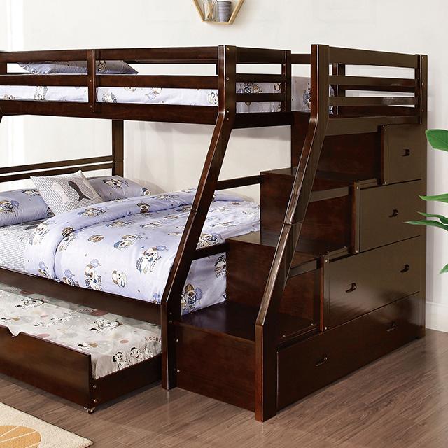 Ellington Twin/Full Bunk Bed White & Espresso - 3 Bros Warehouse