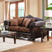 ELPIS Brown/Espresso Love Seat - 3 Bros Warehouse