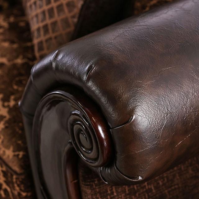 ELPIS Brown/Espresso Sofa - 3 Bros Warehouse