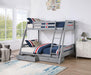 Emilee Twin/Full Bunk Bed White, Grey, Espresso, & Black - 3 Bros Warehouse