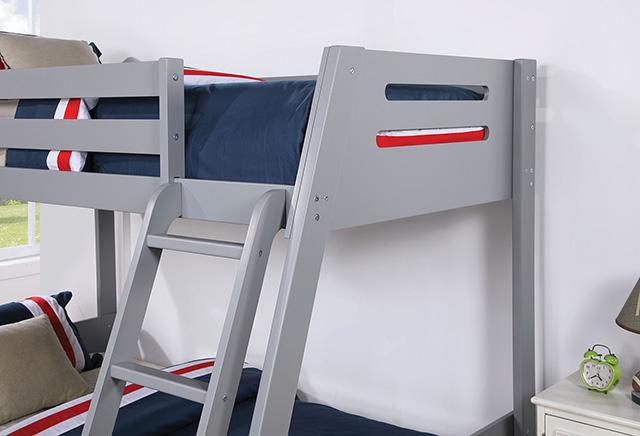 Emilee Twin/Full Bunk Bed White, Grey, Espresso, & Black - 3 Bros Warehouse