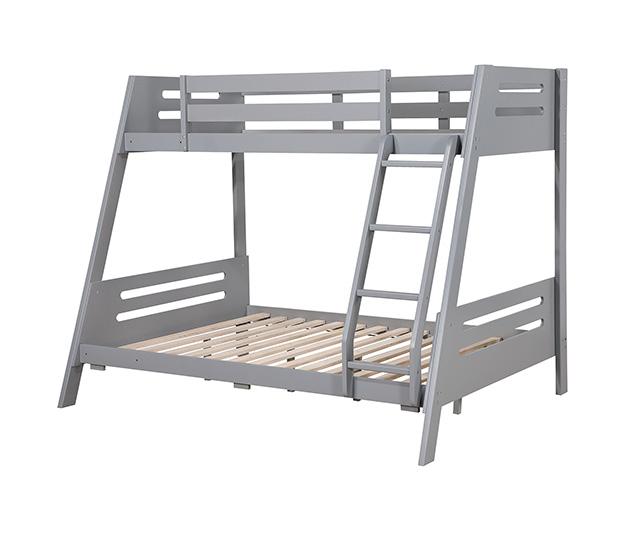 Emilee Twin/Full Bunk Bed White, Grey, Espresso, & Black - 3 Bros Warehouse