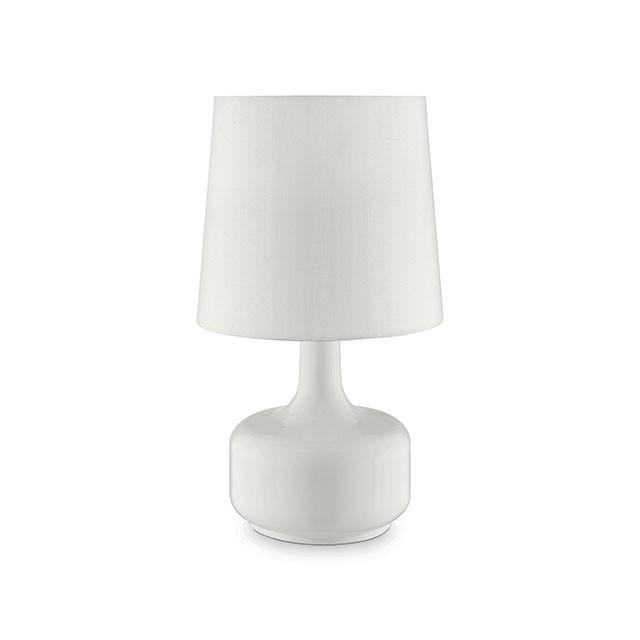 Farah White 17"H Glossy White Table Lamp