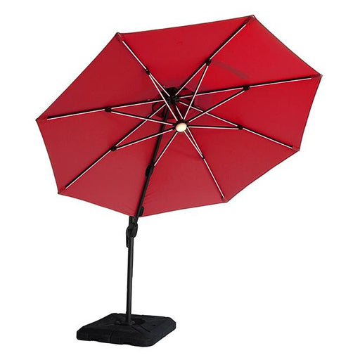 Fera 10 Ft Round Umbrella w/ LED Bulb + 37" Large Base - 3 Bros Warehouse