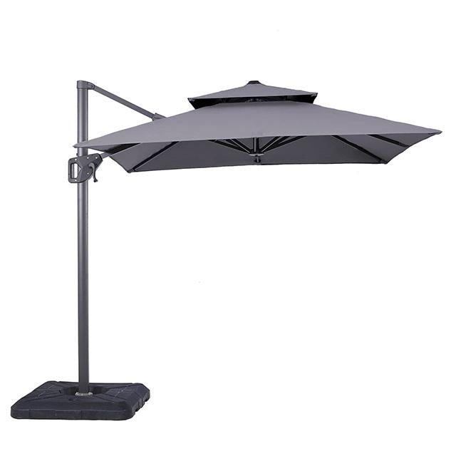Fida 8 Ft Square Umbrella w/ Double Top + 37" Large Base - 3 Bros Warehouse
