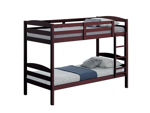 Finsbury Twin Twin Bunk Bed Espresso, Grey & White