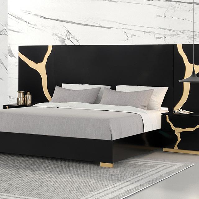 Goldsberg E.King Bed w/ Wall Panels - 3 Bros Warehouse