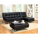 HAUSER II Black/Chrome Ottoman, Black - 3 Bros Warehouse