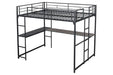 Cybill Full Loft Bed White, Silver, & Black - 3 Bros Warehouse