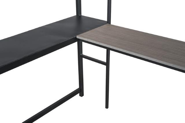 Cybill Full Loft Bed White, Silver, & Black - 3 Bros Warehouse