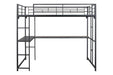 Cybill Full Loft Bed White, Silver, & Black - 3 Bros Warehouse