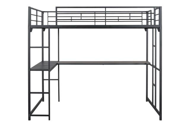 Cybill Full Loft Bed White, Silver, & Black - 3 Bros Warehouse