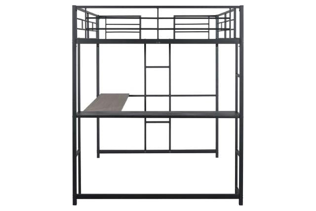Cybill Full Loft Bed White, Silver, & Black - 3 Bros Warehouse
