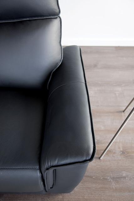 Bienne Sofa Manual Recliner White & Black - 3 Bros Warehouse