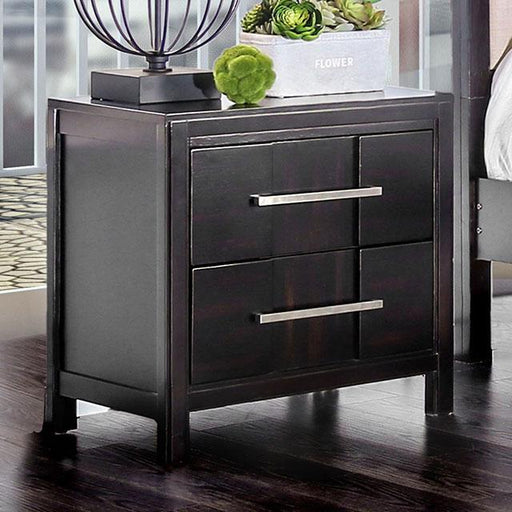 Berenice Espresso Night Stand White, Gray, & Espresso
