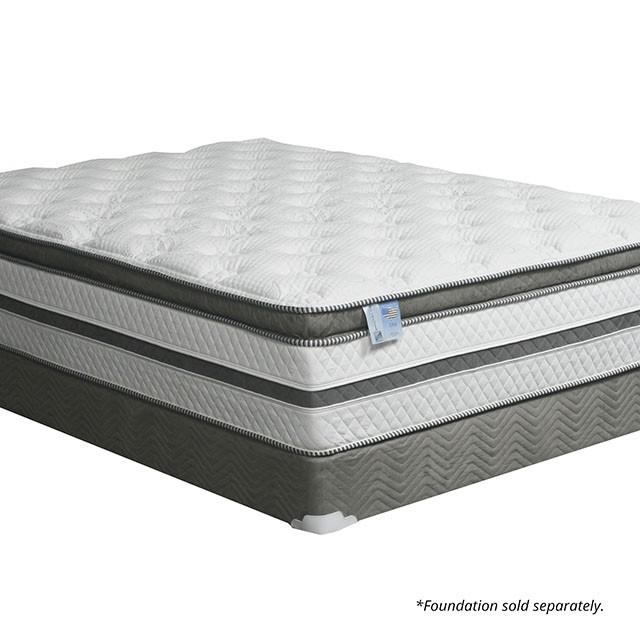 SIDDALEE White/Gray 16" Euro Pillow Top Mattress, E.King